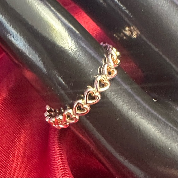 Pandora 14K Rose Gold Plated Heart Band Ring โ Size 55/7.5 โ NIB - Picture 4 of 8